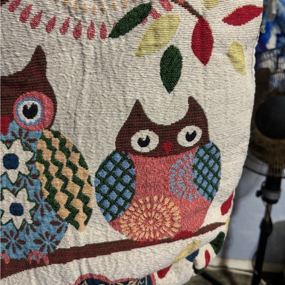 🛍Bundle sale🛍Colorful Owl Pattern Tote Bag crochet large - Picture 4 of 10